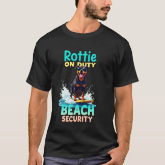 Cooler Rottweiler Surfer Hund T-Shirt