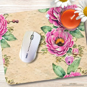 Cooler rustikaler Hintergrund Rosa Blume Wasserfar Mousepad