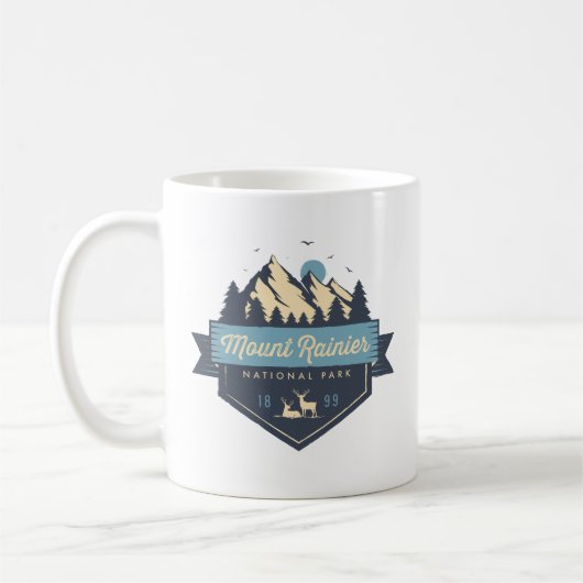 Cooler Rustikaler Nationalpark Rainier Kaffeetasse (Links)