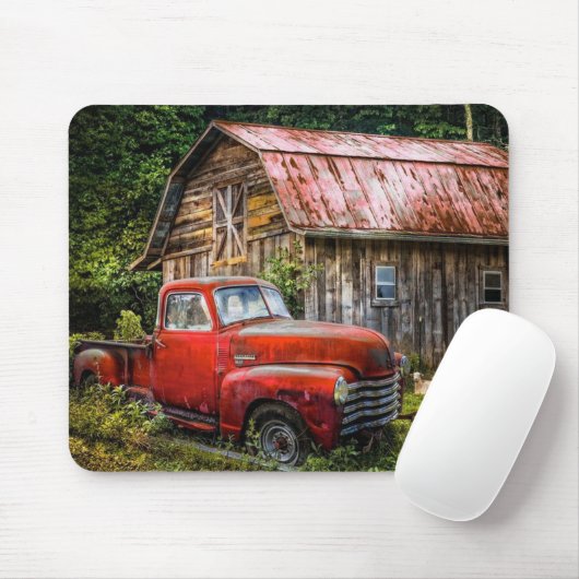 Cooler Rusty Alter Lieferwagen LKW auf dem Bauernh Mousepad (Mit Mouse)