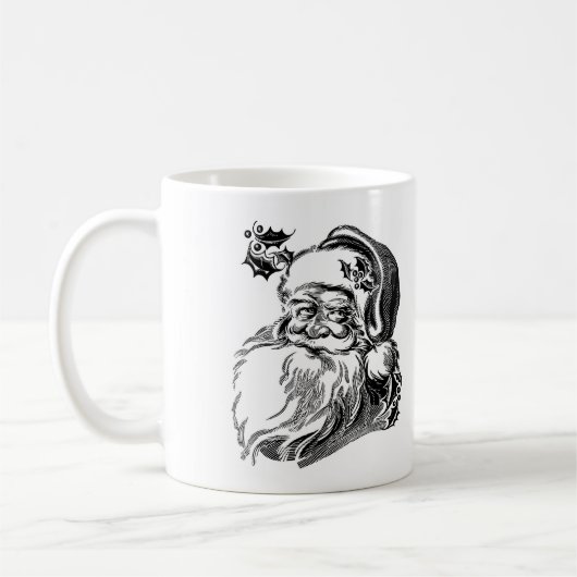 Cooler Santa Claus Head Sketch Kaffeetasse (Links)