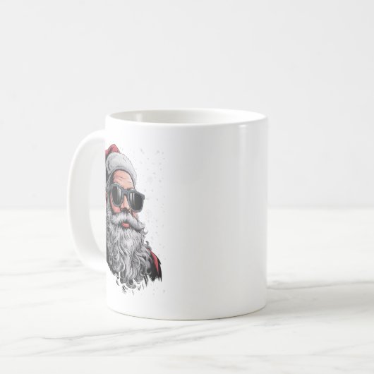 Cooler Santa Face Beard & amp; Gles Christmas Funn Kaffeetasse (Vorderseite Links)
