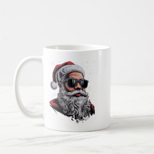 Cooler Santa Face Beard & amp; Gles Christmas Funn Kaffeetasse (Links)