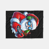 Cooler Santa Gamer Controller Gaming Video Game Ch Fleecedecke (Vorderseite (Horizontal))