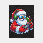 Cooler Santa Gamer Controller Gaming Video Game Ch Fleecedecke (Vorderseite)
