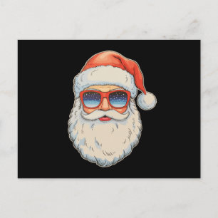 Cooler Santa-Gesicht Retro-Weihnachtsbrille Weihna Feiertagspostkarte