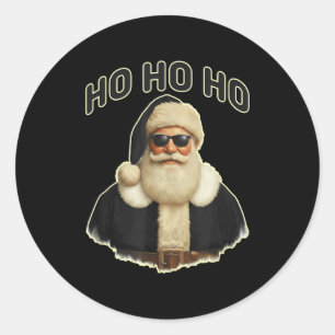 Cooler Santa mit schwarzer Sonnenbrille Grafik  Runder Aufkleber