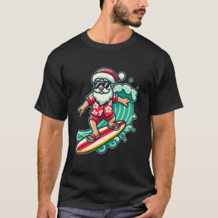 Cooler Santa surft Weihnachten im Juli Sommerstran T-Shirt
