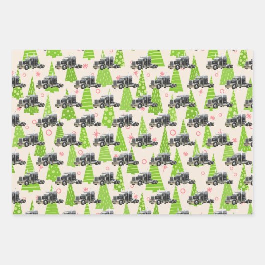 Cooler Sattelkraftfahrer Geschenkpapier Set (Vorderseite)