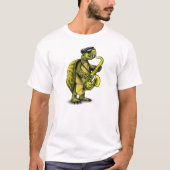 Cooler Saxophone, der Schildkröte spielt T-Shirt (Vorderseite)