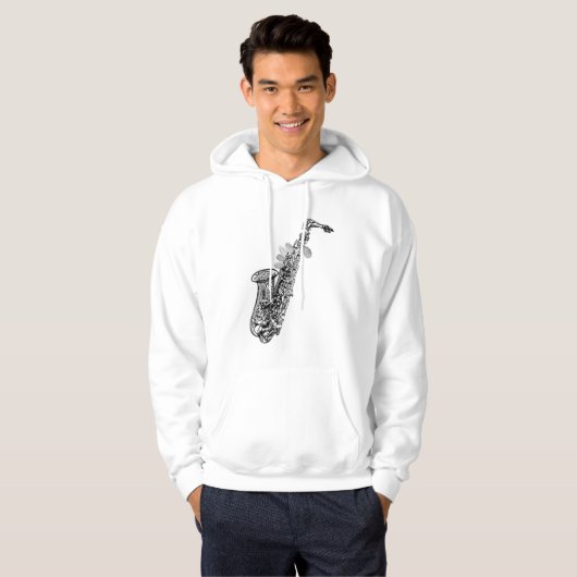 Cooler Saxophone Hoodie (Vorne ganz)
