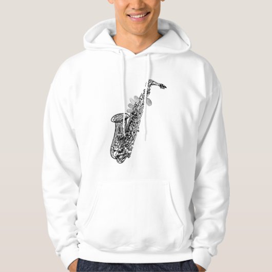 Cooler Saxophone Hoodie (Vorderseite)
