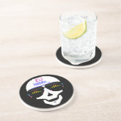 Cooler Schädel DJ - besonders angefertigt Sandstein Untersetzer (Seite)