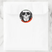 cooler Schädel mit Sonnenbrille und Helm Runder Aufkleber (Tasche)