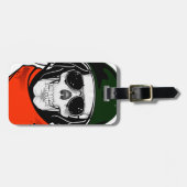 cooler Schädel mit Sonnenbrillen und Sturzhelm Gepäckanhänger (Vorderseite horizontal)