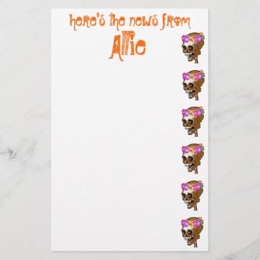 Cooler Schädel personalisiert Briefpapier (Vorderseite)