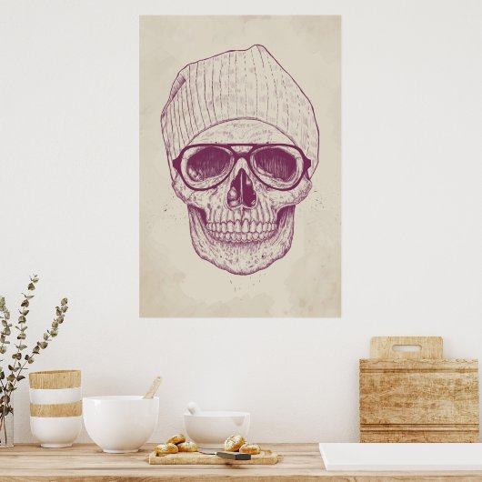 Cooler Schädel Poster (Küche)