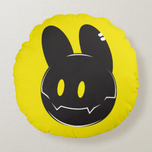 Cooler Schatten-Hasen-Cartoon-Rundkissen Rundes Kissen