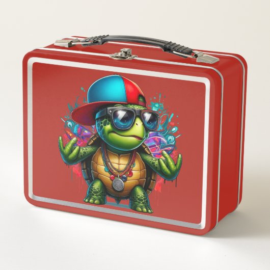 cooler Schildkrötenhühner Metall Brotdose (Vorderseite)