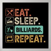 cooler Schlaf Billiards wiederholen Wortart Poster (Vorne)