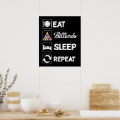 cooler Schlaf Billiards wiederholen Wortart Poster (Küche)