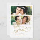 Cooler Schlangengoldener Effekt 2 Fotos Hochzeit Einladung (Vorderseite)