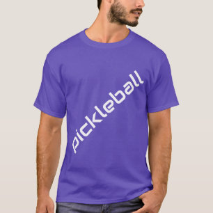 Cooler schlanker PICKLEBALL Text Lila Hintergrund T-Shirt