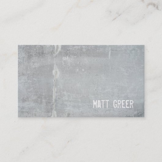 Cooler schlichter rustikaler Graubeton Visitenkarte (Vorderseite)