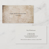 Cooler schlichter, rustikaler Vintager Beige Stein Visitenkarte (Vorne/Hinten)