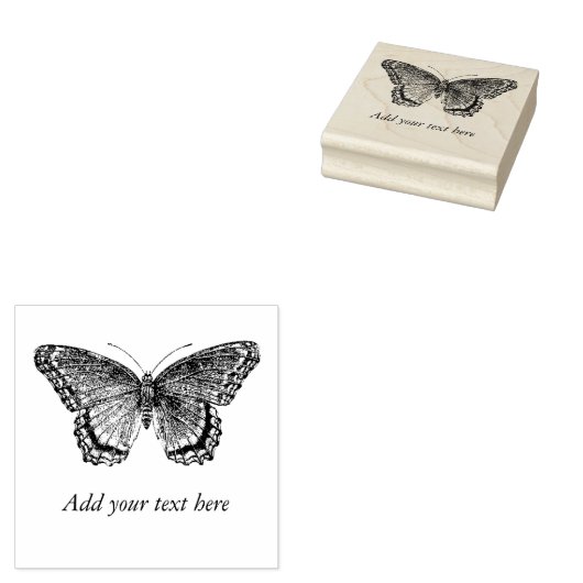 Cooler Schmetterling Ihren Persönlichen Text hinzu Gummistempel (Stempel)