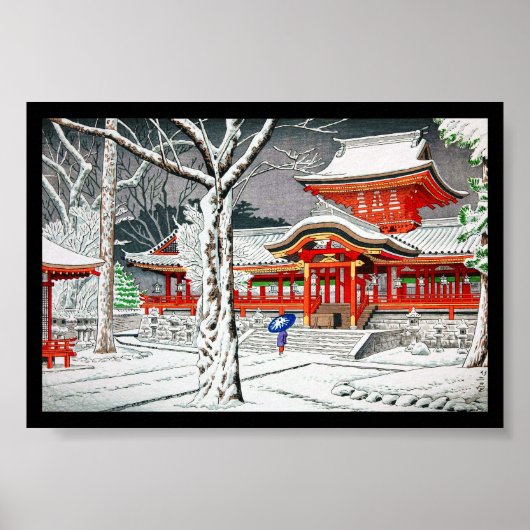 Cooler Schnee in Iwashimizu hachiman-Schrei-Kyoto Poster (Vorne)