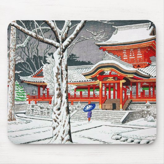 Cooler Schnee in iwashimizu hachiman Schrein Kyoto Mousepad (Vorne)