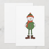 Cooler Schneemann Einladung (Vorne/Hinten)