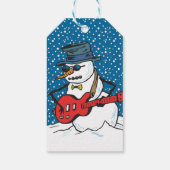 Cooler Schneemann Gitarre spielen Geschenkanhänger (Rückseite)