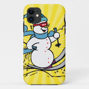 Cooler Schneemann Skifahren Skifahrer Wintersp Case-Mate iPhone Hülle