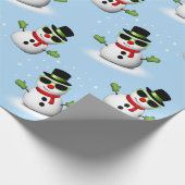 Cooler Schneemann Weihnachtswinterblauer Schnitt Geschenkpapier (Ecke)