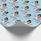 Cooler Schneemann Weihnachtswinterblauer Schnitt Geschenkpapier (Ecke)
