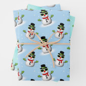 Cooler Schneemann Weihnachtswinterblauer Schnitt Geschenkpapier Set (Beispiel)