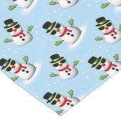 Cooler Schneemann Weihnachtswinterblauer Schnitt Kurzer Tischläufer (Ecke)