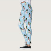 Cooler Schneemann Weihnachtswinterblauer Schnitt Leggings (Links)