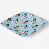 Cooler Schneemann Weihnachtswinterblauer Schnitt Pappteller (Gewinkelt)