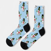 Cooler Schneemann Weihnachtswinterblauer Schnitt Socken (Linkes Detail)