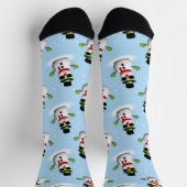 Cooler Schneemann Weihnachtswinterblauer Schnitt Socken (Oben)