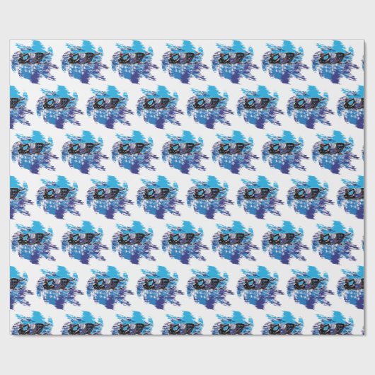 Cooler Schneemobil im Schnee Geschenkpapier (Flach)