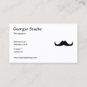 Cooler SchnurrbarSchnurrbart aus weißem Schwarz Visitenkarte (Vorderseite)