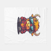 Cooler schottischer Highland Cow Classic T - Shirt Fleecedecke (Vorderseite (Horizontal))