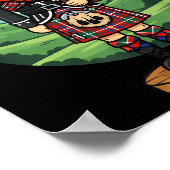 Cooler schottischer Nussknacker Dudelsack Poster (Ecke)