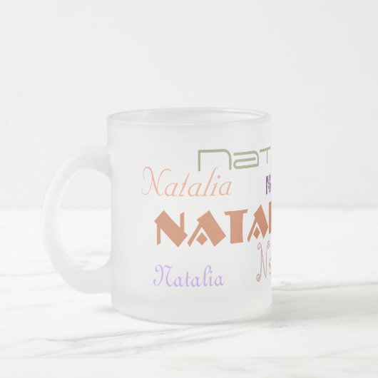 Cooler Schriftart Ihr Name personalisiert Mattglastasse (Links)