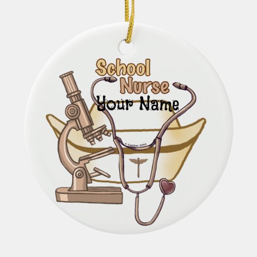 Cooler Schulkrankenschwester-Schmuck Keramik Ornament (Vorne)