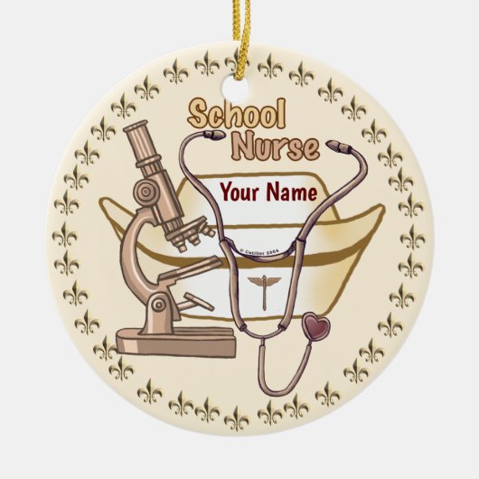 Cooler Schulkrankenschwester-Schmuck Keramik Ornament (Vorne)